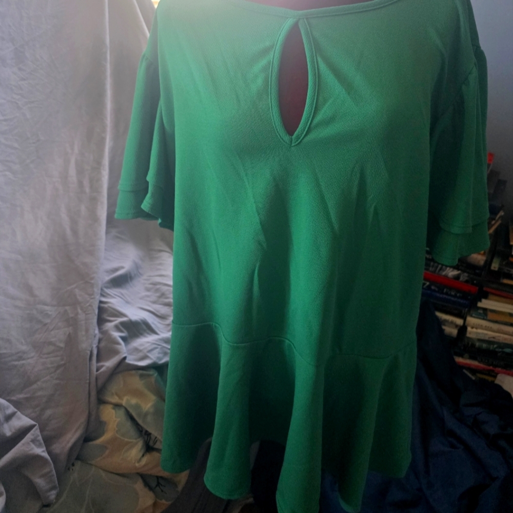 Ashley Stewart Vibrant Green Blouse